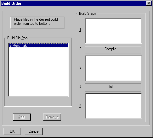 Figure 16-17 Build Order dialog box