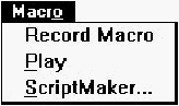 Figure 20-2 Macro menu commands