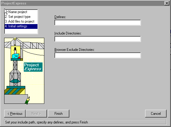 Figure 3-4 ProjectExpress Initial Settings page