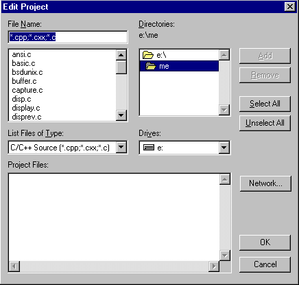 Figure 3-5 Edit Project dialog box