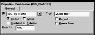 Figure 7-18 Properties of a push button control